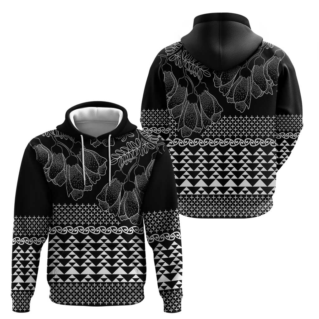 Black Taniko Kowhaiwhai Tukutuku Motif Hoodie