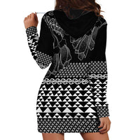 Black Taniko Kowhaiwhai Tukutuku Motif Hoodie Dress