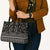 Black Taniko Kowhaiwhai Tukutuku Motif Leather Bag - Polynesian Pride