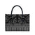 Black Taniko Kowhaiwhai Tukutuku Motif Leather Bag - Polynesian Pride