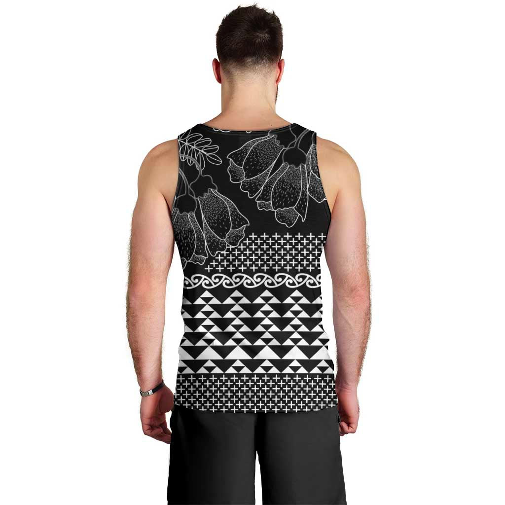 Black Taniko Kowhaiwhai Tukutuku Motif Men Tank Top LT9 - Polynesian Pride