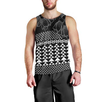Black Taniko Kowhaiwhai Tukutuku Motif Men Tank Top LT9 - Polynesian Pride