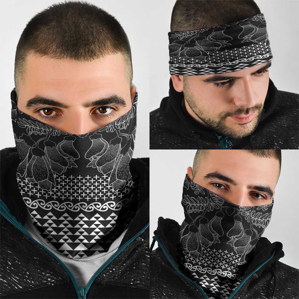Black Taniko Kowhaiwhai Tukutuku Motif Neck Gaiter - Polynesian Pride