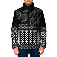 Black Taniko Kowhaiwhai Tukutuku Motif Padded Jacket LT9 Men Black - Polynesian Pride