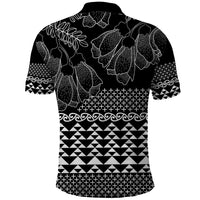 Black Taniko Kowhaiwhai Tukutuku Motif Polo Shirt