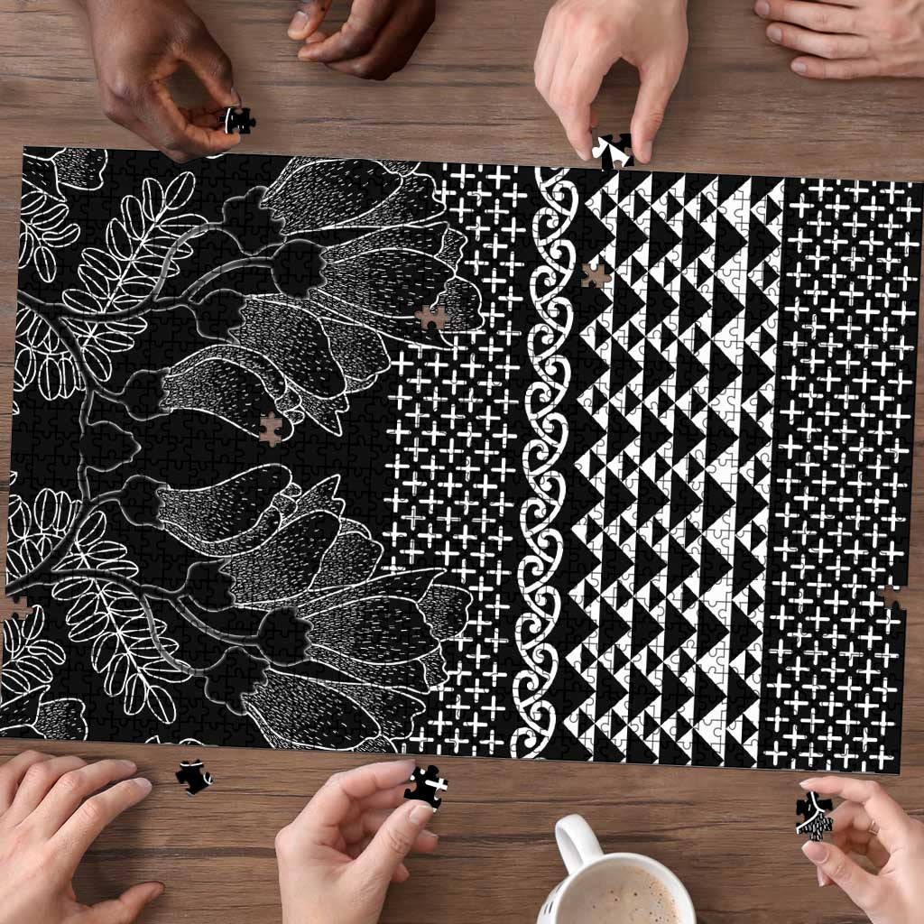 Black Taniko Kowhaiwhai Tukutuku Motif Puzzle LT9 - Polynesian Pride