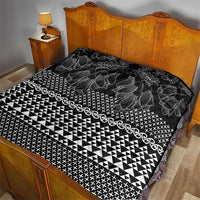 Black Taniko Kowhaiwhai Tukutuku Motif Quilt