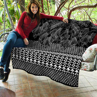 Black Taniko Kowhaiwhai Tukutuku Motif Quilt