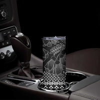 Black Taniko Kowhaiwhai Tukutuku Motif Skinny Tumbler