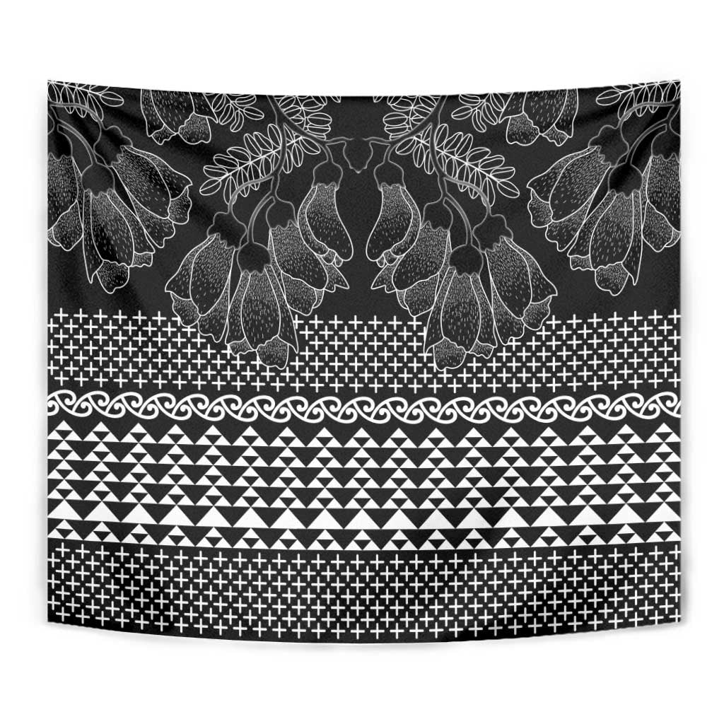 Black Taniko Kowhaiwhai Tukutuku Motif Tapestry