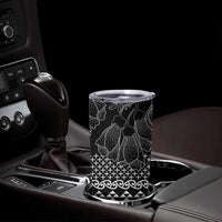 Black Taniko Kowhaiwhai Tukutuku Motif Tumbler Cup LT9 - Polynesian Pride