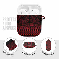 Red Taniko Kowhaiwhai Tukutuku Motif AirPods Case LT9 - Polynesian Pride