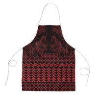 Red Taniko Kowhaiwhai Tukutuku Motif Apron LT9 Red - Polynesian Pride