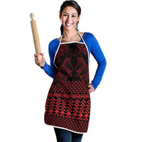 Red Taniko Kowhaiwhai Tukutuku Motif Apron LT9 - Polynesian Pride