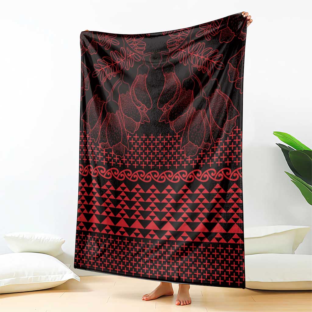 Red Taniko Kowhaiwhai Tukutuku Motif Blanket LT9 - Polynesian Pride
