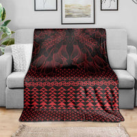 Red Taniko Kowhaiwhai Tukutuku Motif Blanket LT9 - Polynesian Pride