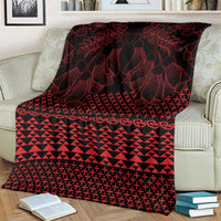 Red Taniko Kowhaiwhai Tukutuku Motif Blanket LT9 - Polynesian Pride