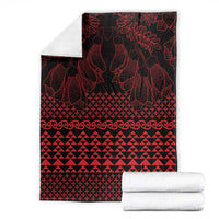 Red Taniko Kowhaiwhai Tukutuku Motif Blanket LT9 - Polynesian Pride