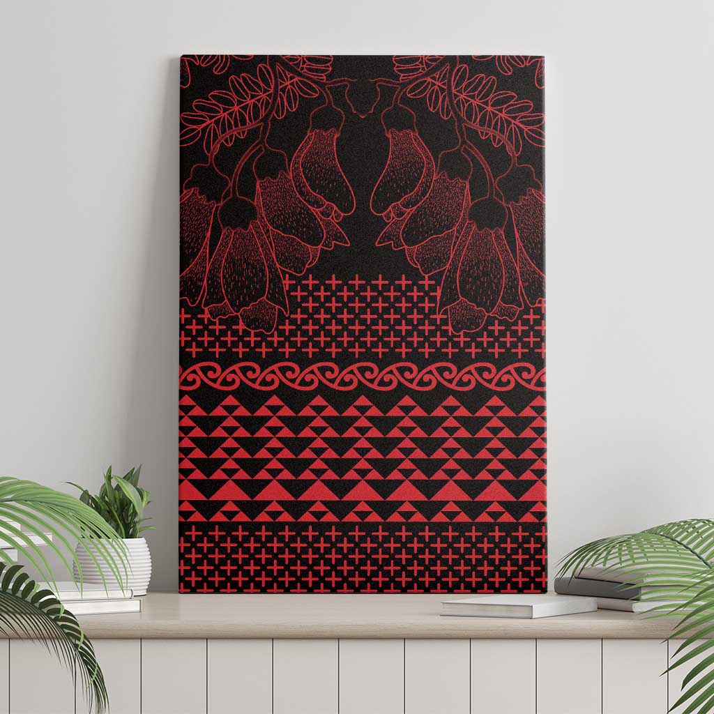 Red Taniko Kowhaiwhai Tukutuku Motif Canvas Wall Art LT9 - Polynesian Pride