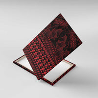 Red Taniko Kowhaiwhai Tukutuku Motif Canvas Wall Art LT9 With Frame Red - Polynesian Pride