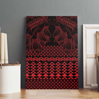 Red Taniko Kowhaiwhai Tukutuku Motif Canvas Wall Art LT9 - Polynesian Pride