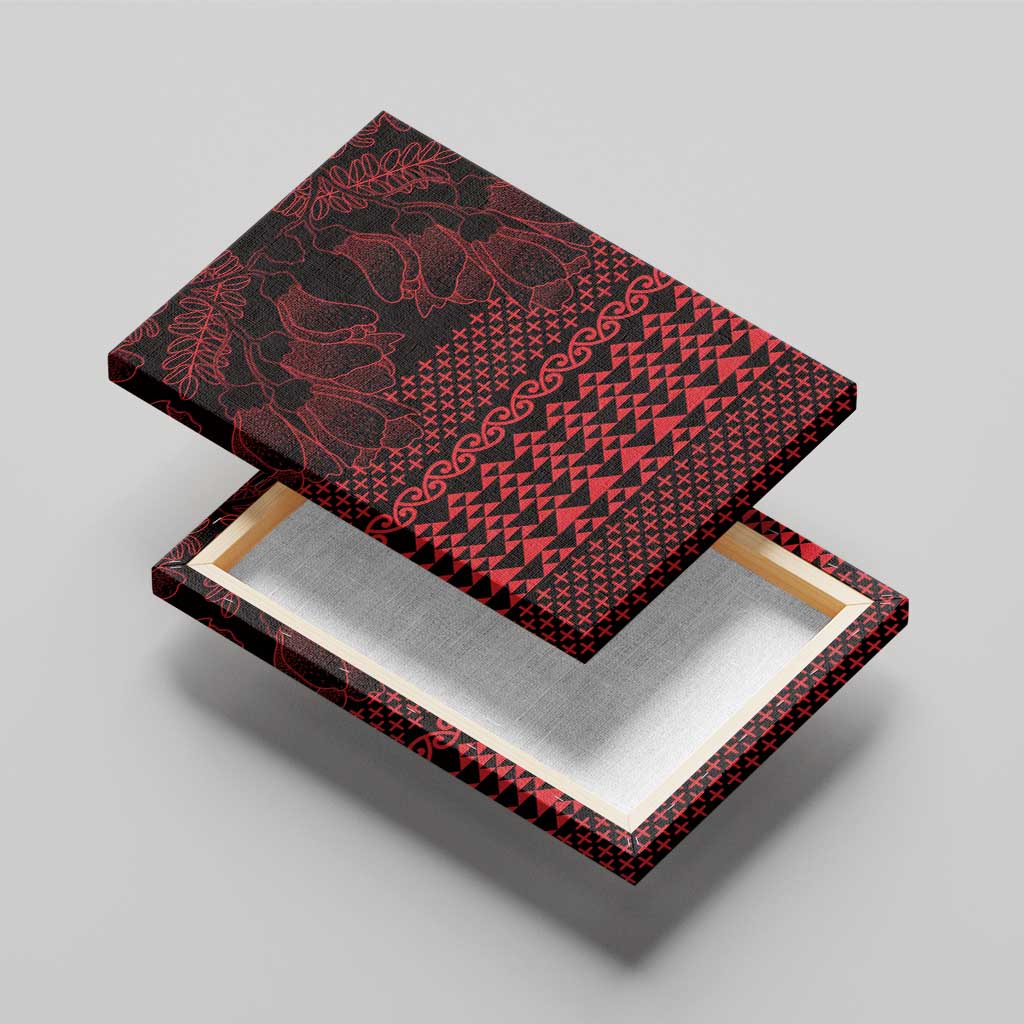 Red Taniko Kowhaiwhai Tukutuku Motif Canvas Wall Art LT9 - Polynesian Pride