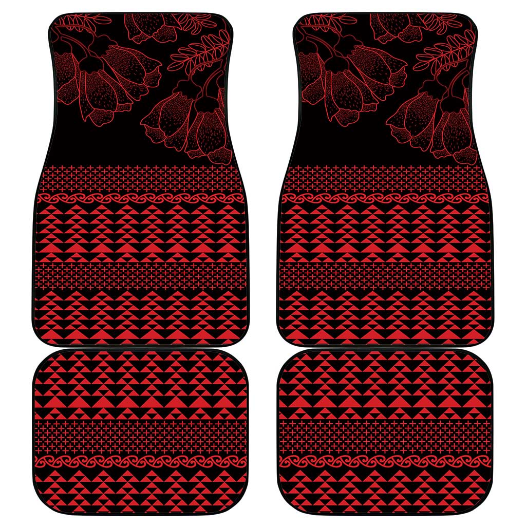 Red Taniko Kowhaiwhai Tukutuku Motif Car Mats LT9 - Polynesian Pride