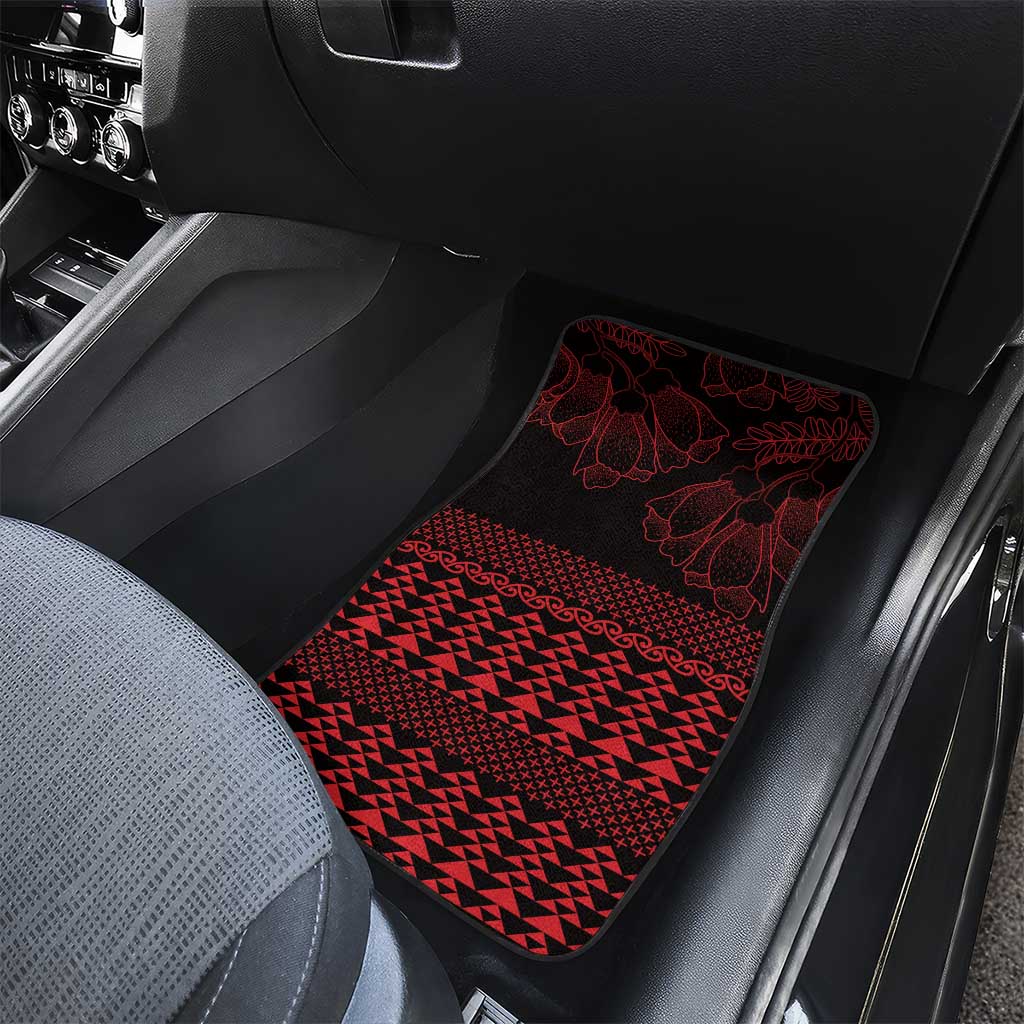 Red Taniko Kowhaiwhai Tukutuku Motif Car Mats LT9 - Polynesian Pride