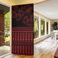 Red Taniko Kowhaiwhai Tukutuku Motif Door Cover - Polynesian Pride