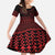 Red Taniko Kowhaiwhai Tukutuku Motif Family Matching Off Shoulder Maxi Dress and Hawaiian Shirt