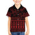 Red Taniko Kowhaiwhai Tukutuku Motif Family Matching Summer Maxi Dress and Hawaiian Shirt