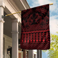 Red Taniko Kowhaiwhai Tukutuku Motif Garden Flag LT9 House Flag Red - Polynesian Pride
