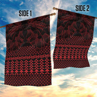 Red Taniko Kowhaiwhai Tukutuku Motif Garden Flag LT9 - Polynesian Pride