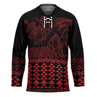 Red Taniko Kowhaiwhai Tukutuku Motif Hockey Jersey LT9 Unisex Red - Polynesian Pride