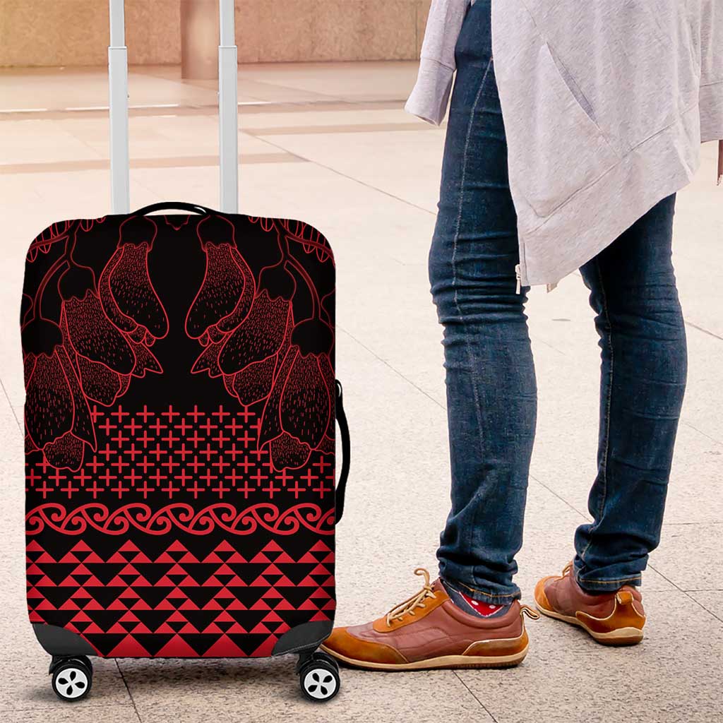 Red Taniko Kowhaiwhai Tukutuku Motif Luggage Cover