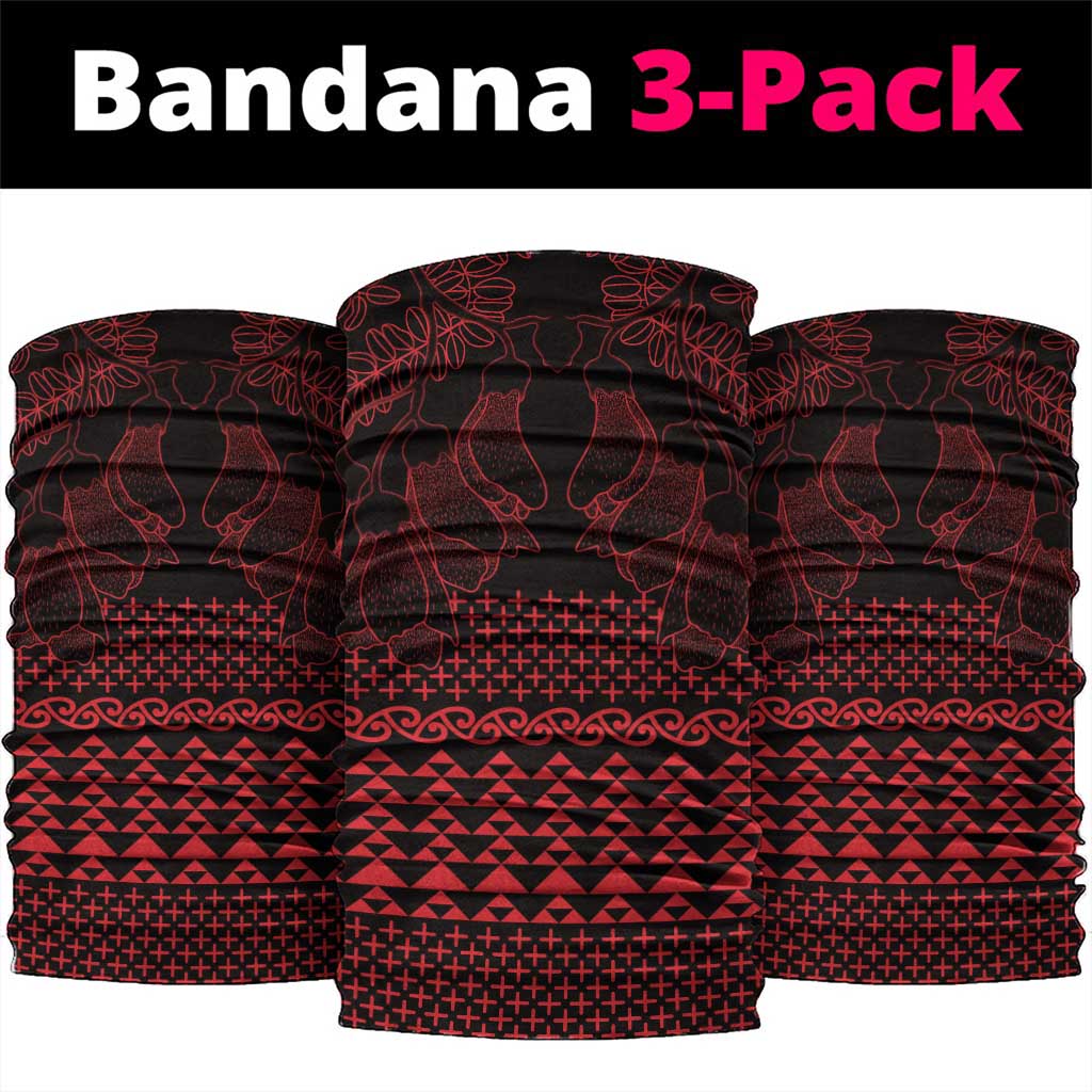 Red Taniko Kowhaiwhai Tukutuku Motif Neck Gaiter - Polynesian Pride