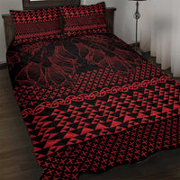 Red Taniko Kowhaiwhai Tukutuku Motif Quilt Bed Set LT9 Red - Polynesian Pride