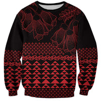 Red Taniko Kowhaiwhai Tukutuku Motif Sweatshirt
