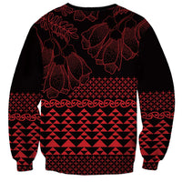 Red Taniko Kowhaiwhai Tukutuku Motif Sweatshirt