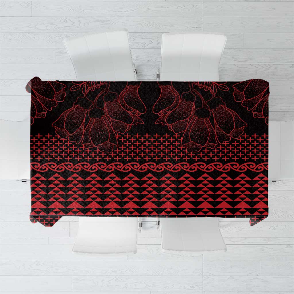 Red Taniko Kowhaiwhai Tukutuku Motif Tablecloth LT9 Red - Polynesian Pride