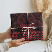 Red Taniko Kowhaiwhai Tukutuku Motif Wrapping Paper LT9 - Polynesian Pride