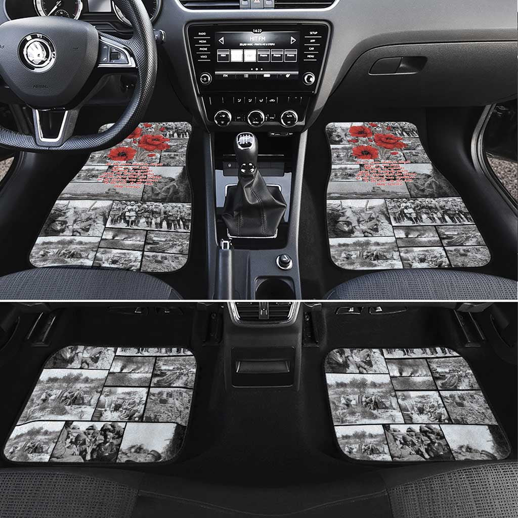 ANZAC Day Gallipoli Campaign Car Mats To The End They Remain LT9 Set 4pcs Black - Polynesian Pride