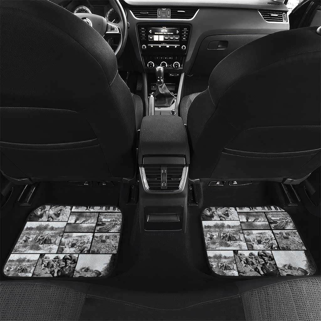 ANZAC Day Gallipoli Campaign Car Mats To The End They Remain LT9 Set 2pcs - Back Black - Polynesian Pride