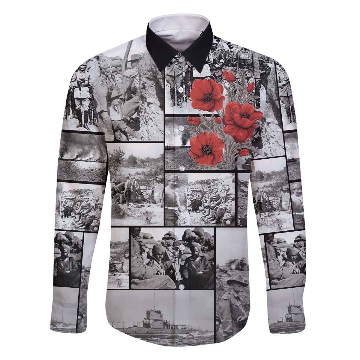 ANZAC Day Gallipoli Campaign Family Matching Off The Shoulder Long Sleeve Dress and Hawaiian Shirt To The End They Remain