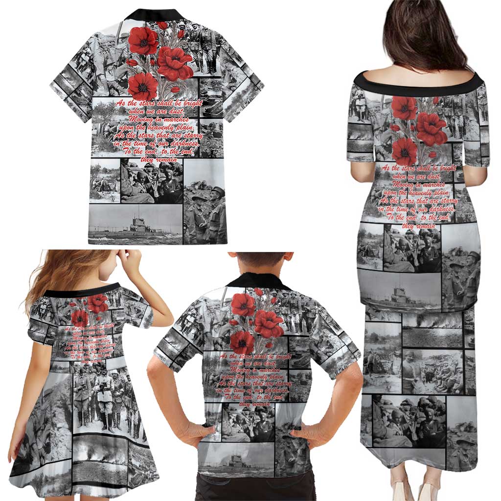 ANZAC Day Gallipoli Campaign Family Matching Puletasi and Hawaiian Shirt To The End They Remain