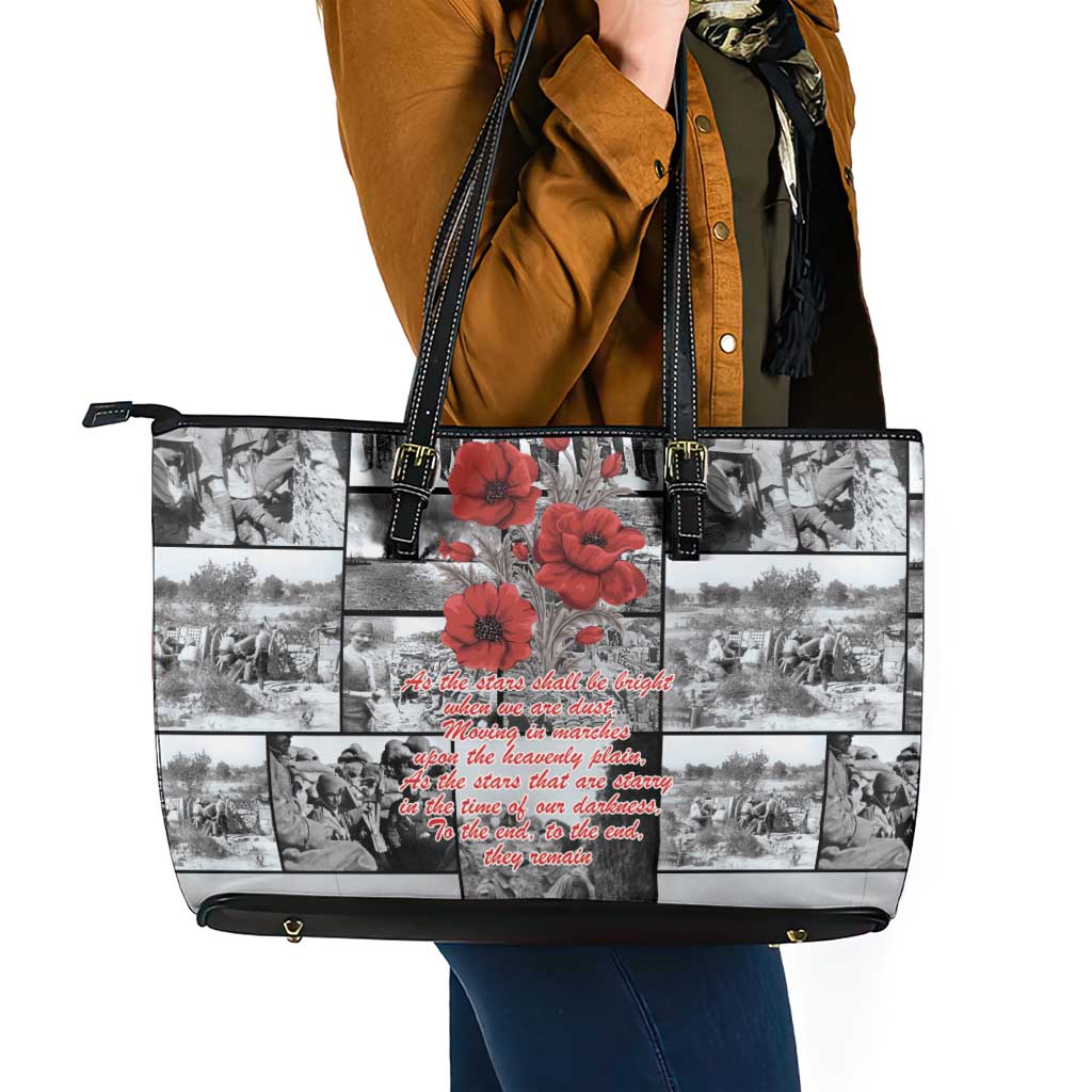 ANZAC Day Gallipoli Campaign Leather Tote Bag To The End They Remain LT9 - Polynesian Pride