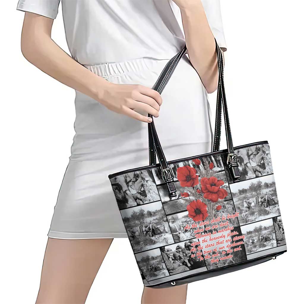 ANZAC Day Gallipoli Campaign Leather Tote Bag To The End They Remain LT9 - Polynesian Pride