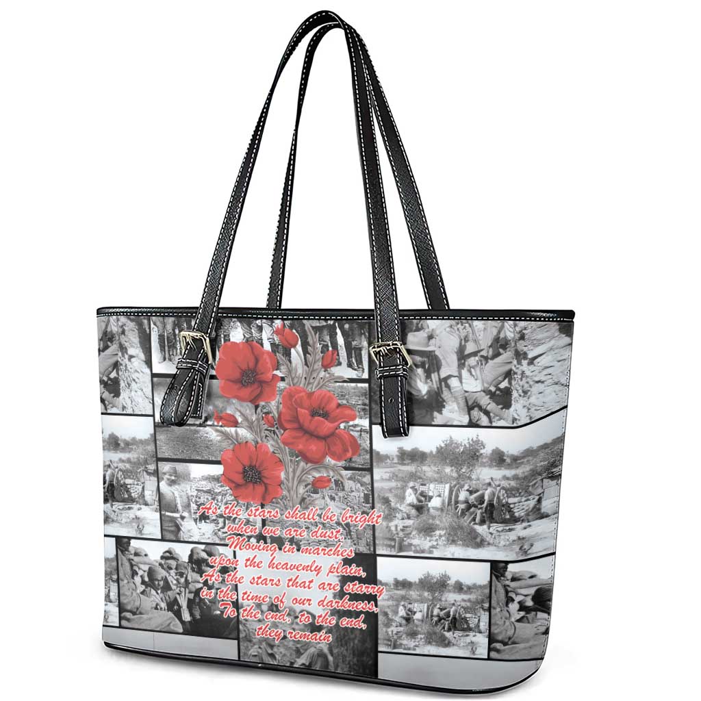 ANZAC Day Gallipoli Campaign Leather Tote Bag To The End They Remain LT9 - Polynesian Pride