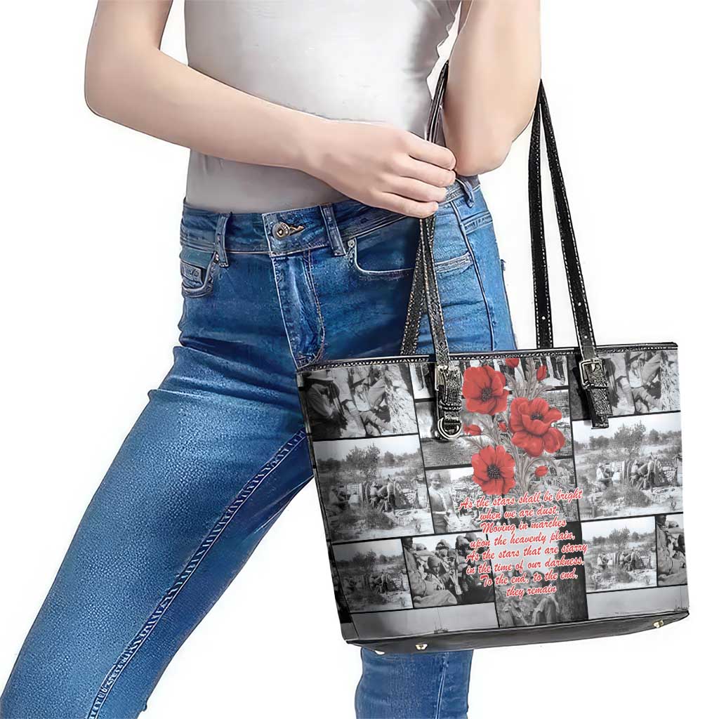 ANZAC Day Gallipoli Campaign Leather Tote Bag To The End They Remain LT9 - Polynesian Pride