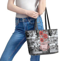 ANZAC Day Gallipoli Campaign Leather Tote Bag To The End They Remain LT9 - Polynesian Pride